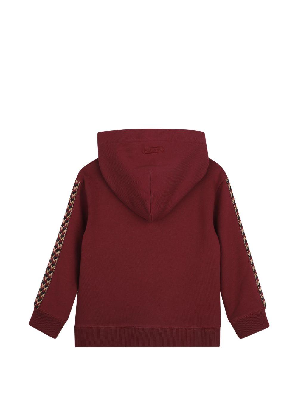 Felpa per bambino Lanvin Enfant bordeaux con ricamo logo N30423 955 LANVIN KIDS