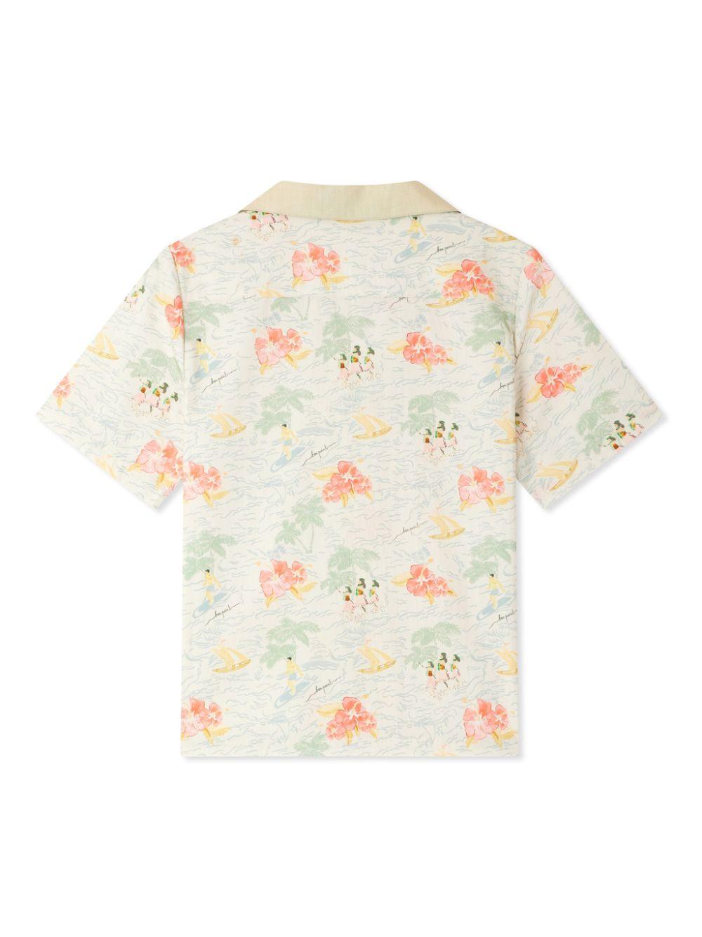 Camicia Steve per bambino Bonpoint beige con tasca sul petto C05BSHW00002 512 BONPOINT KIDS