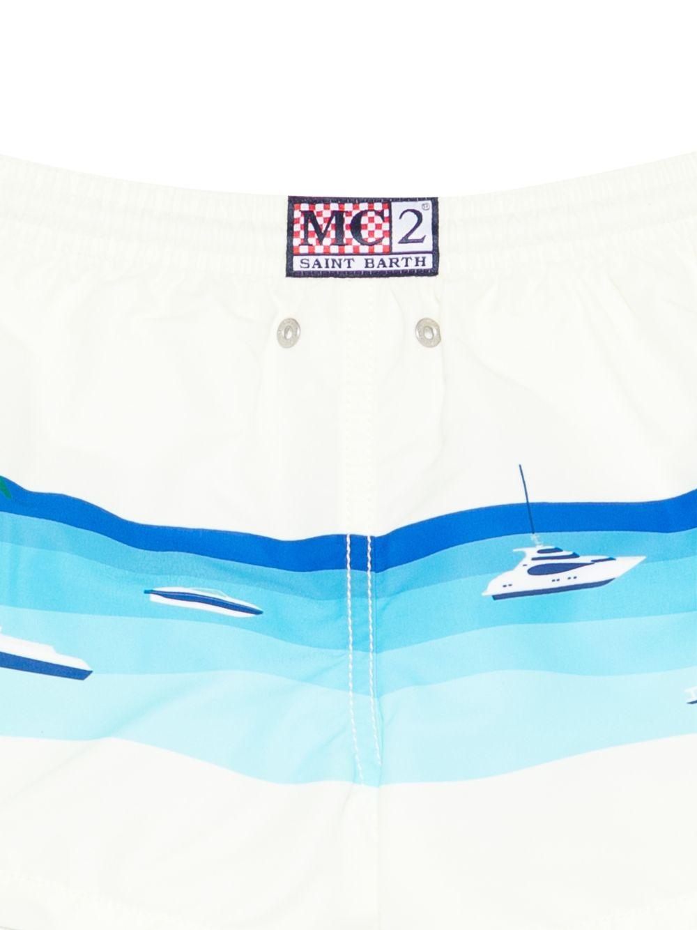 Costume per bambino MC2 Saint Barth Kids beige con stampa grafica "Formentera" HAI0001 02279L MC2 ST. BARTH KIDS