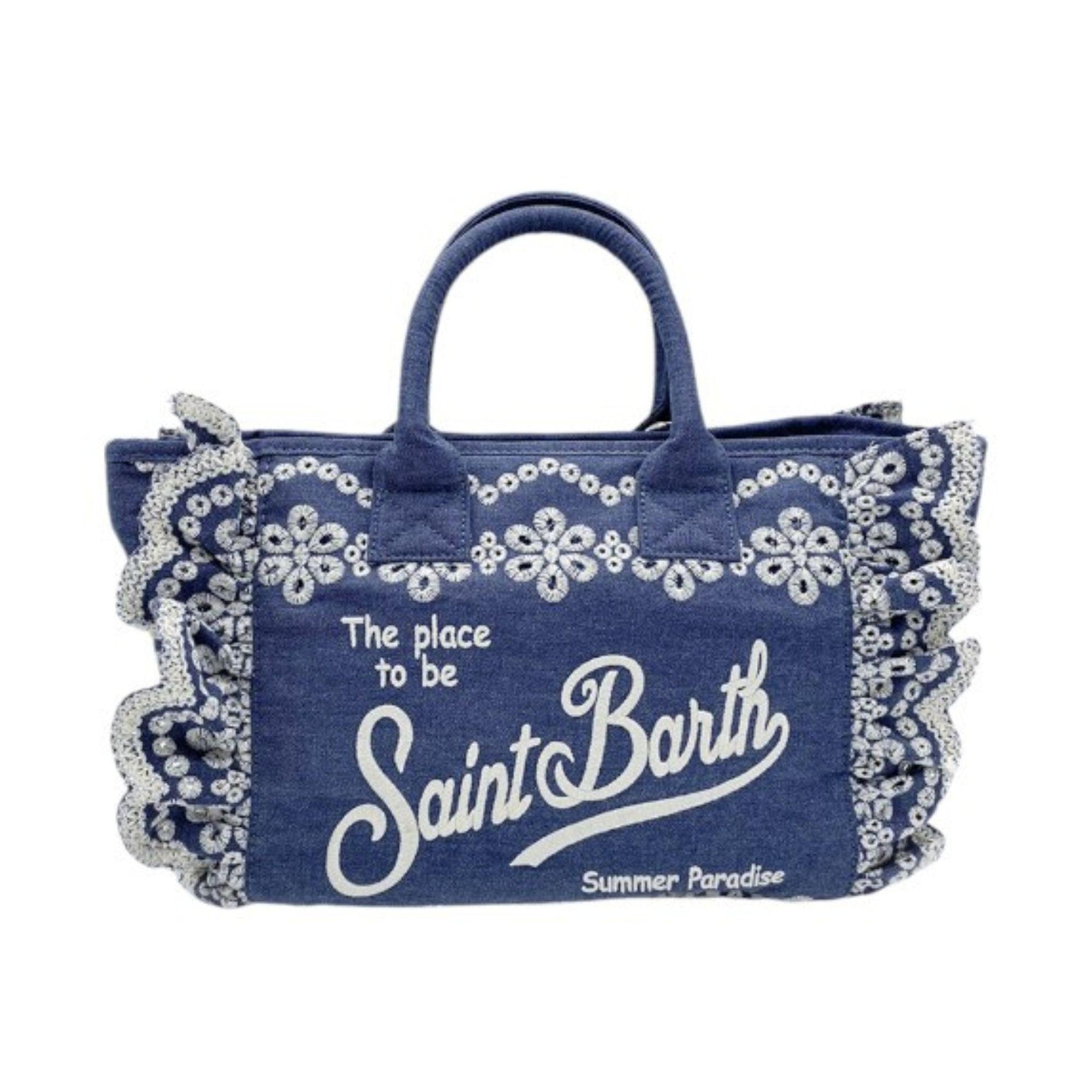 Borsa Colette MC2 Saint Barth denim con decorazione a occhielli COL0027 00485L MC2 ST. BARTH KIDS