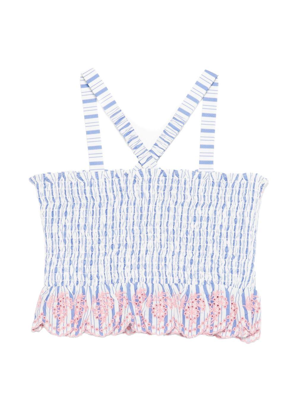 Top per bambina Louise Misha blu con design a righe GRI-S26-C0175 BLUE LOUISE MISHA