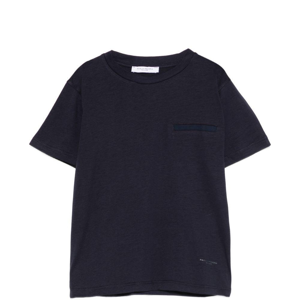 T-shirt per bambino Paolo Pecora Kids blu con taschino PP4213 BLU PAOLO PECORA KIDS