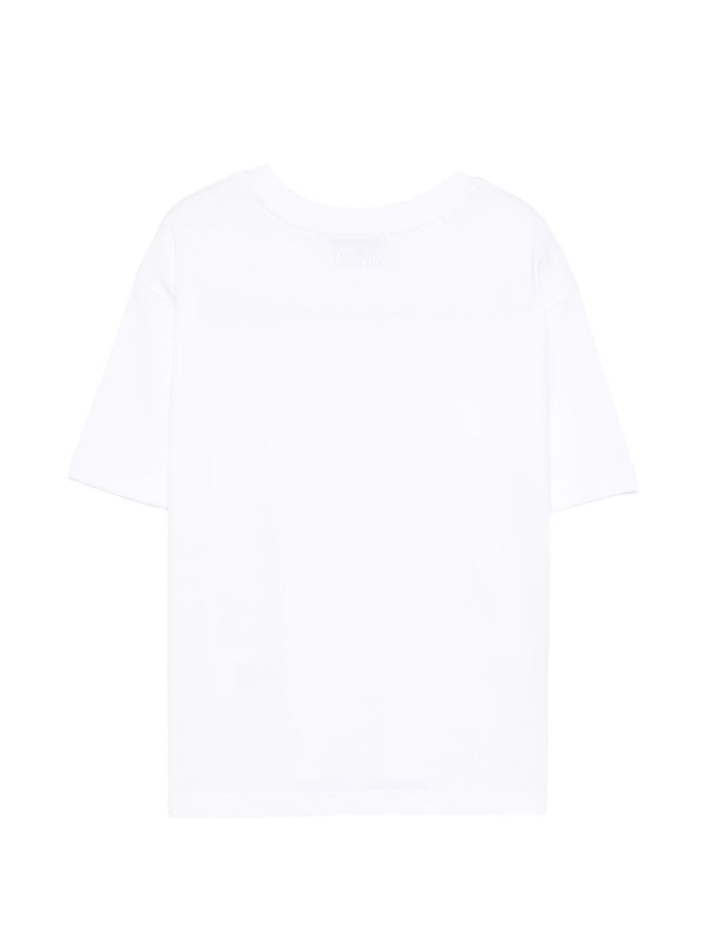 T-shirt per bambina MSGM Kids bianca con applicazioni S6MSJGTH099 001 MSGM KIDS