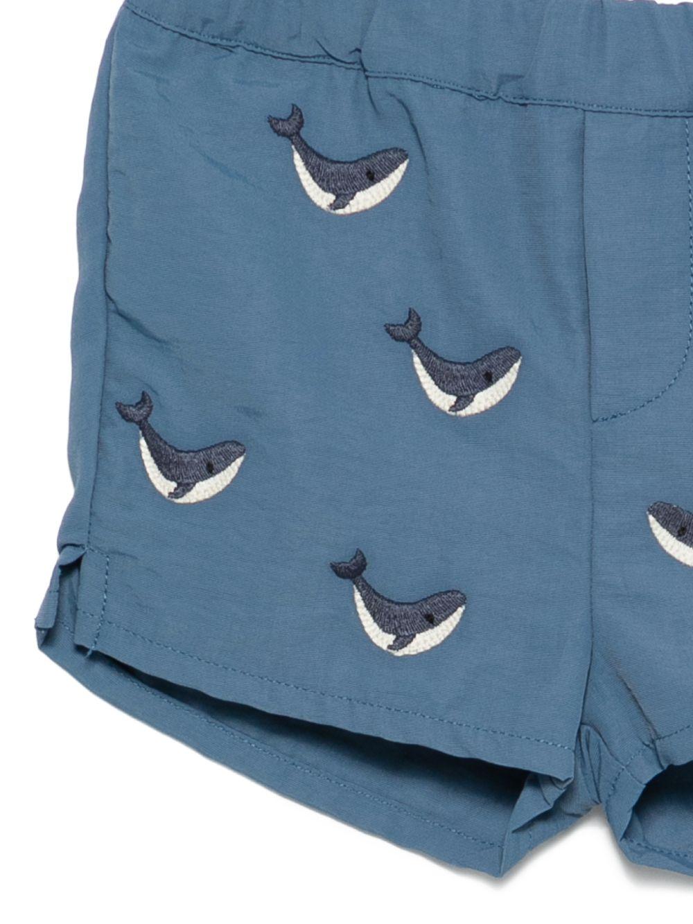 Costume per neonato Donsje blu con ricamo balene all-over 4117302 00185 DONSJE KIDS