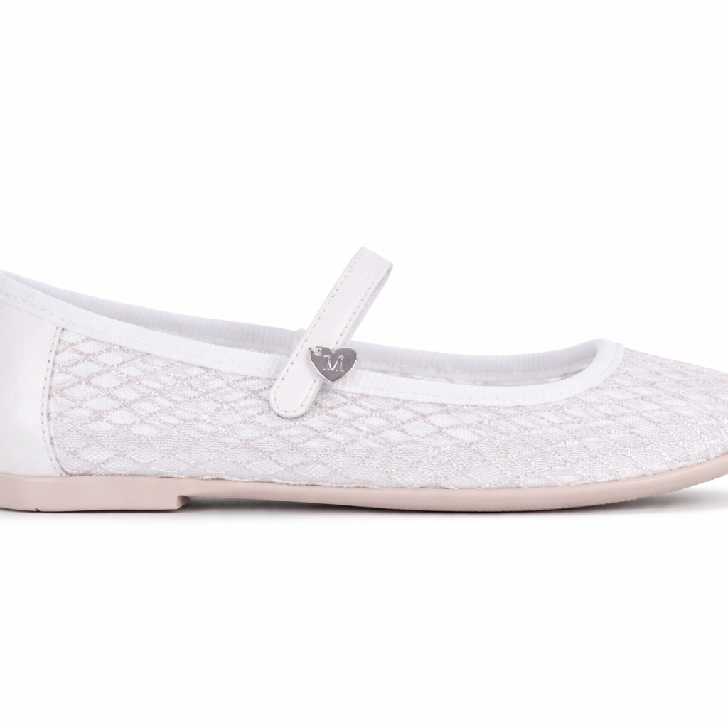 Ballerine per bambina Monnalisa bianche con chiusura a strappo 87G002 7704 0099 MONNALISA
