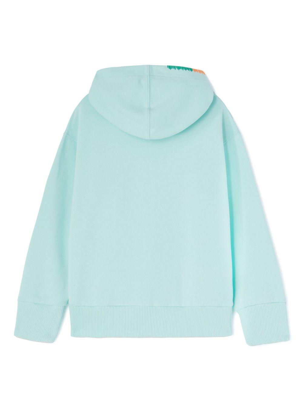 Felpa con cappuccio per bambino Palm Angels Kids azzurro con logo sul petto PBBB012S25FLE001 4055 PALM ANGELS KIDS