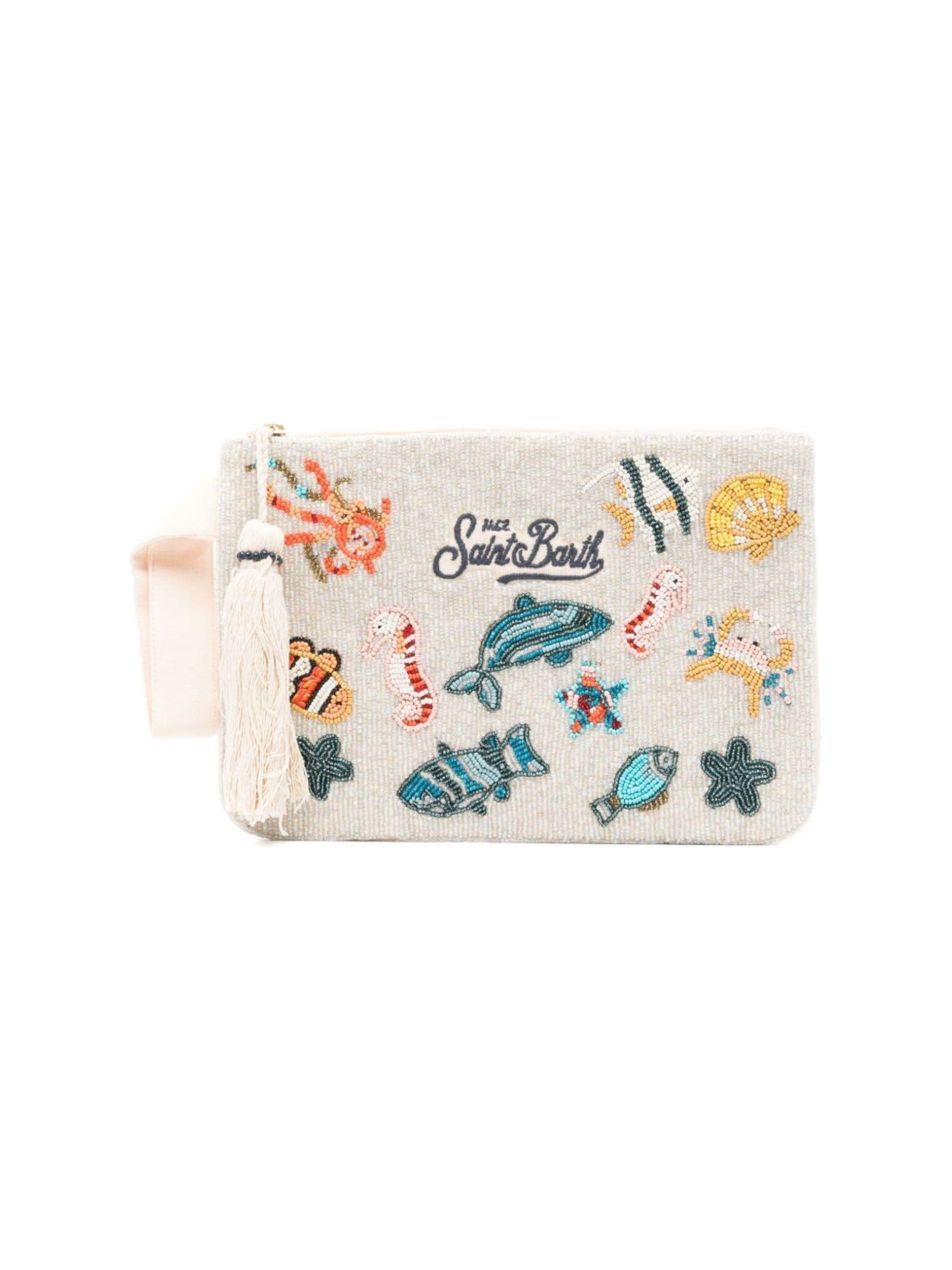 Pochette MC2 Saint Barth beige con ricamo del logo POU0002 00877L MC2 ST. BARTH KIDS