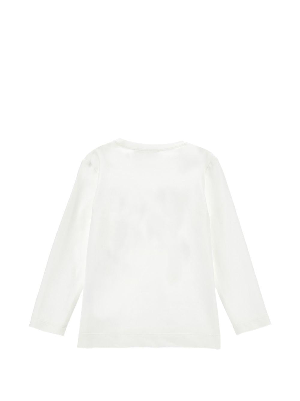 T-shirt per bambina Monnalisa Kids bianca con stampa fiori sul davanti 11H616NP 8201 0001 MONNALISA KIDS