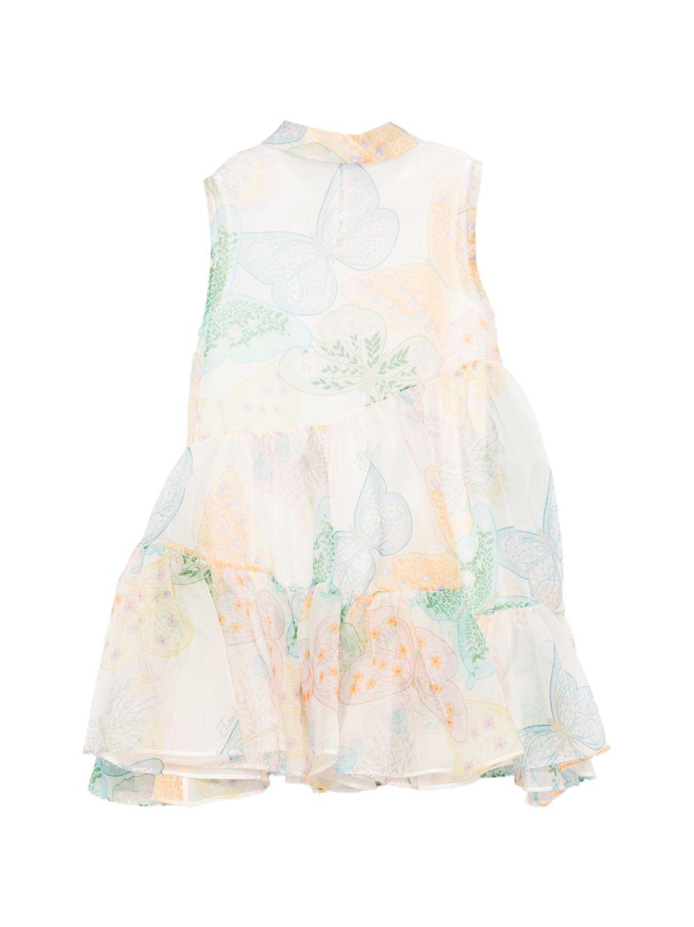 Abito per bambina Fendi Kids bianco con stampa floreale JFB862 AVWJ F0ZA0 FENDI KIDS
