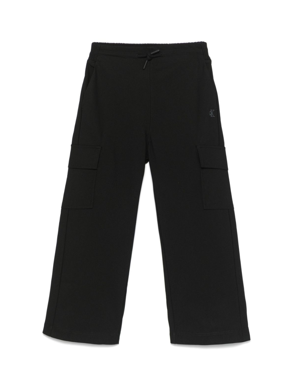 Cargo con monogramma per bambino Calvin Klein Kids nero con vita con coulisse IB0IB02344 BEH CALVIN KLEIN KIDS