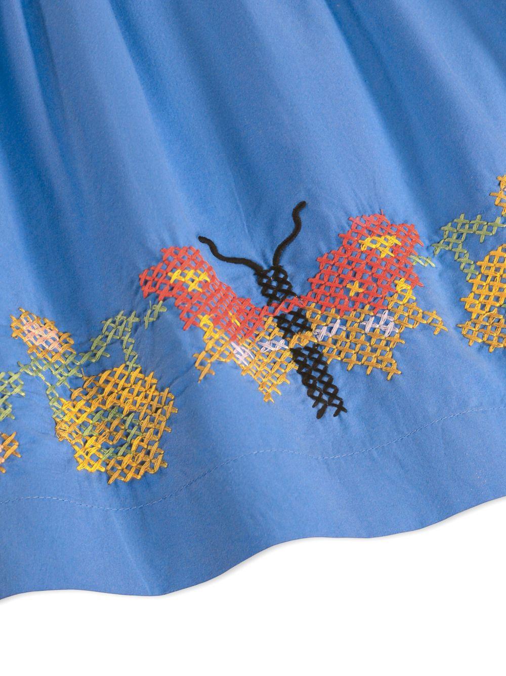 T-shirt per bambina Molo blu con ricamo farfalle 2S26C306 5649 MOLO KIDS