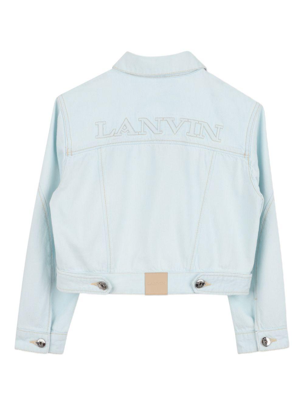 Giubbino per bambina Lanvin Enfant denim con colletto a punta N30354 Z27 LANVIN KIDS