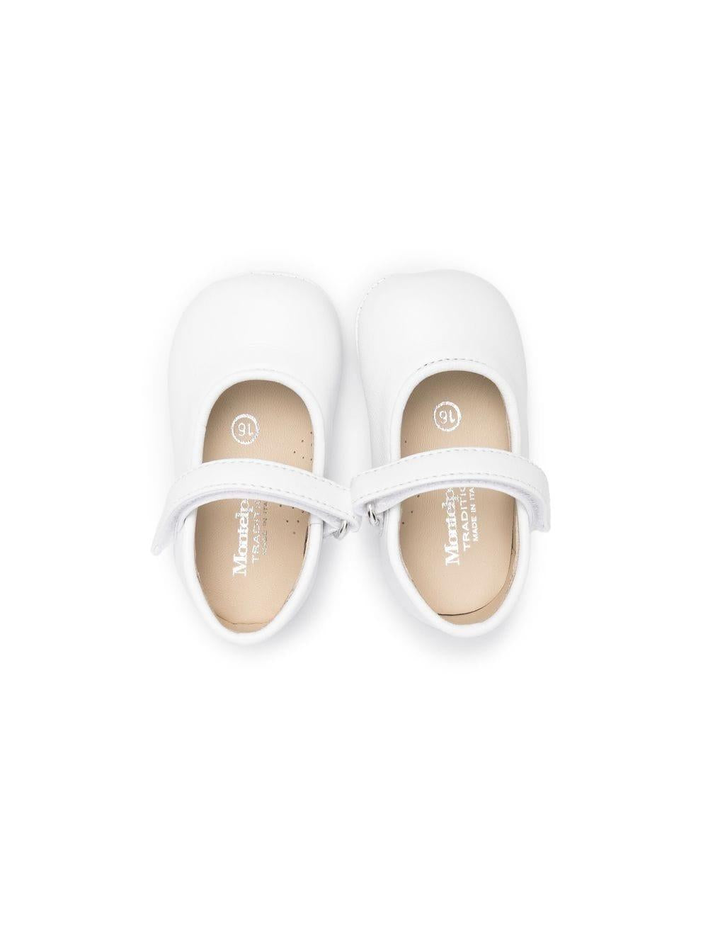 Ballerine per neonata Andrea Montelpare bianco con chiusura a strappo MT951 BIANCO MONTELPARE TRADITION KIDS