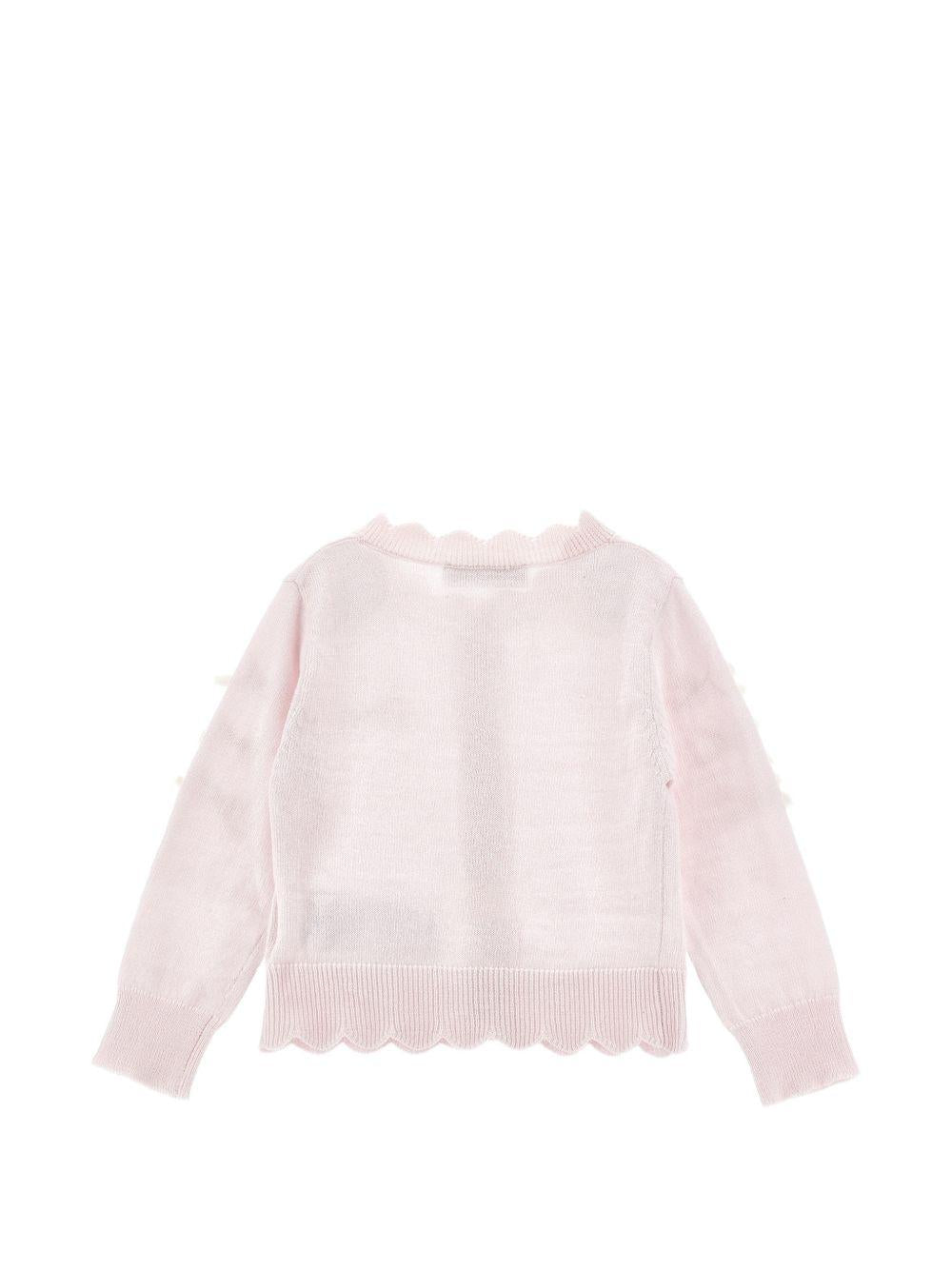Cardigan per bambina Monnalisa Kids rosa con orlo smerlato 37H800 8060 0091 MONNALISA KIDS