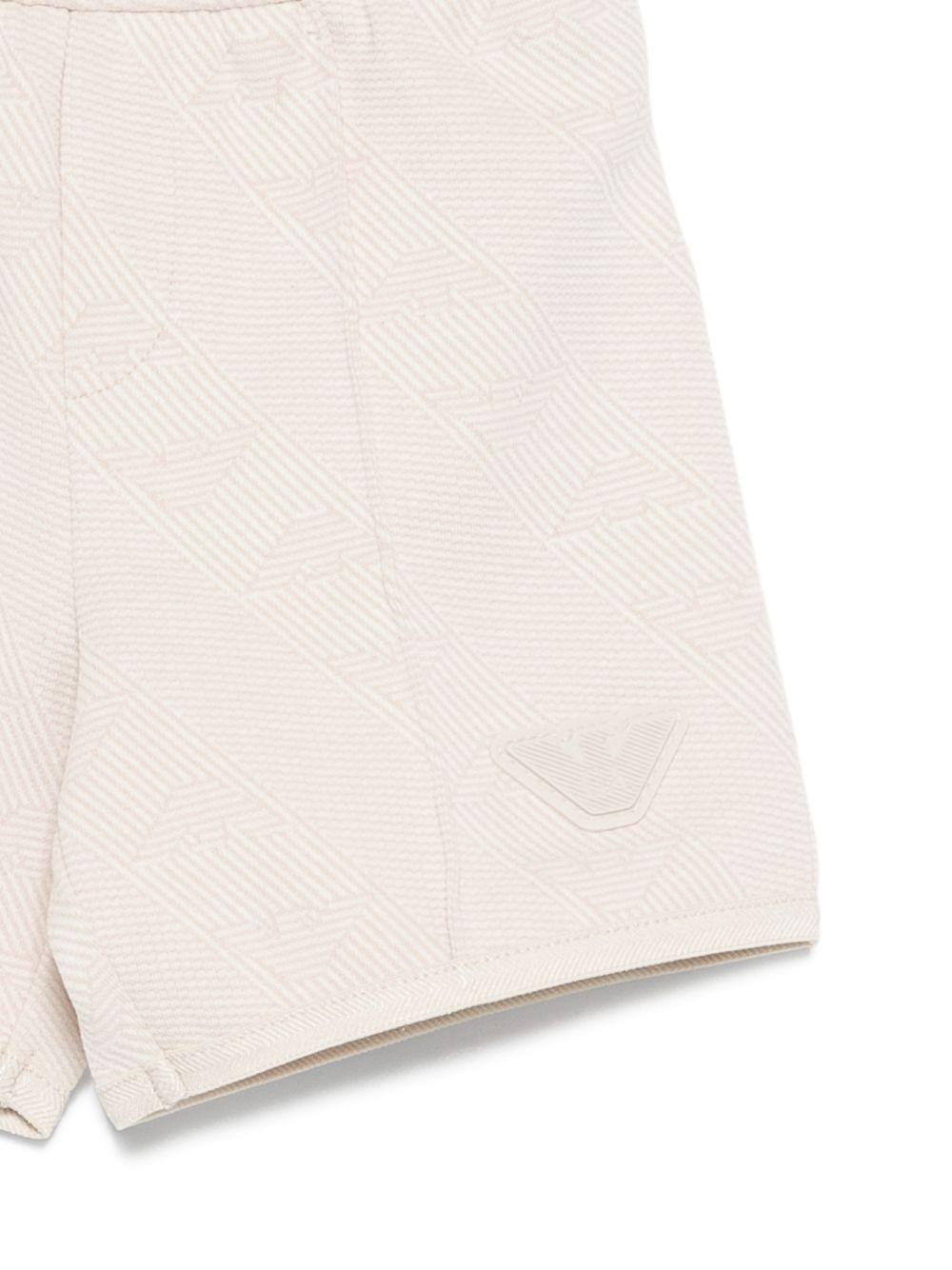 Shorts per neonato Emporio Armani Kids beige con dettaglio logo EB001121 AF20698 U1156 EMPORIO ARMANI KIDS