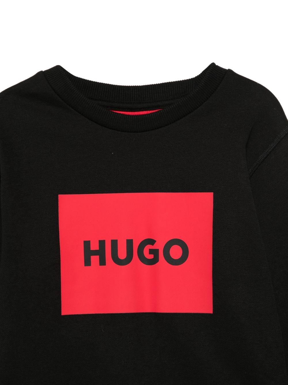 Felpa per bambino Hugo Boss nera con dettaglio logo G01184 09B Hugo KIDS