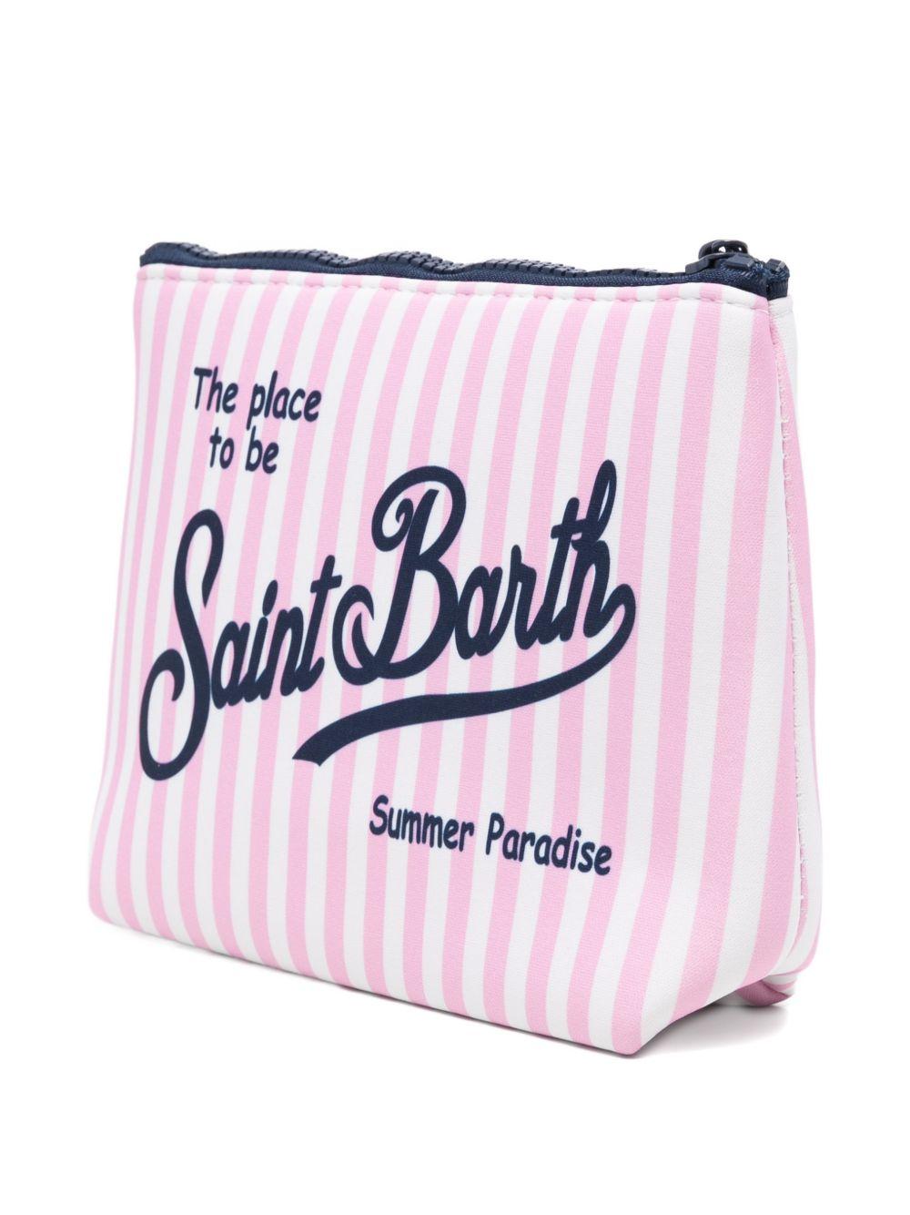 Pochette Aline MC2 Saint Barth bianco e rosa con motivo a righe ALIN001 09412L MC2 ST. BARTH KIDS