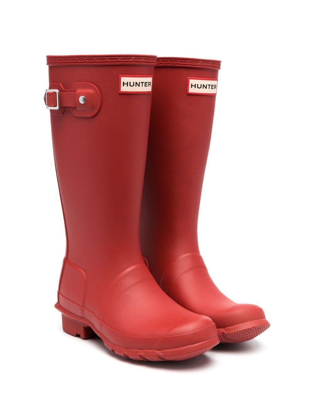 Stivali di gomma per bambini Hunter Kids rosso con dettaglio fibbia HFRJ0017252 MLR HUNTER