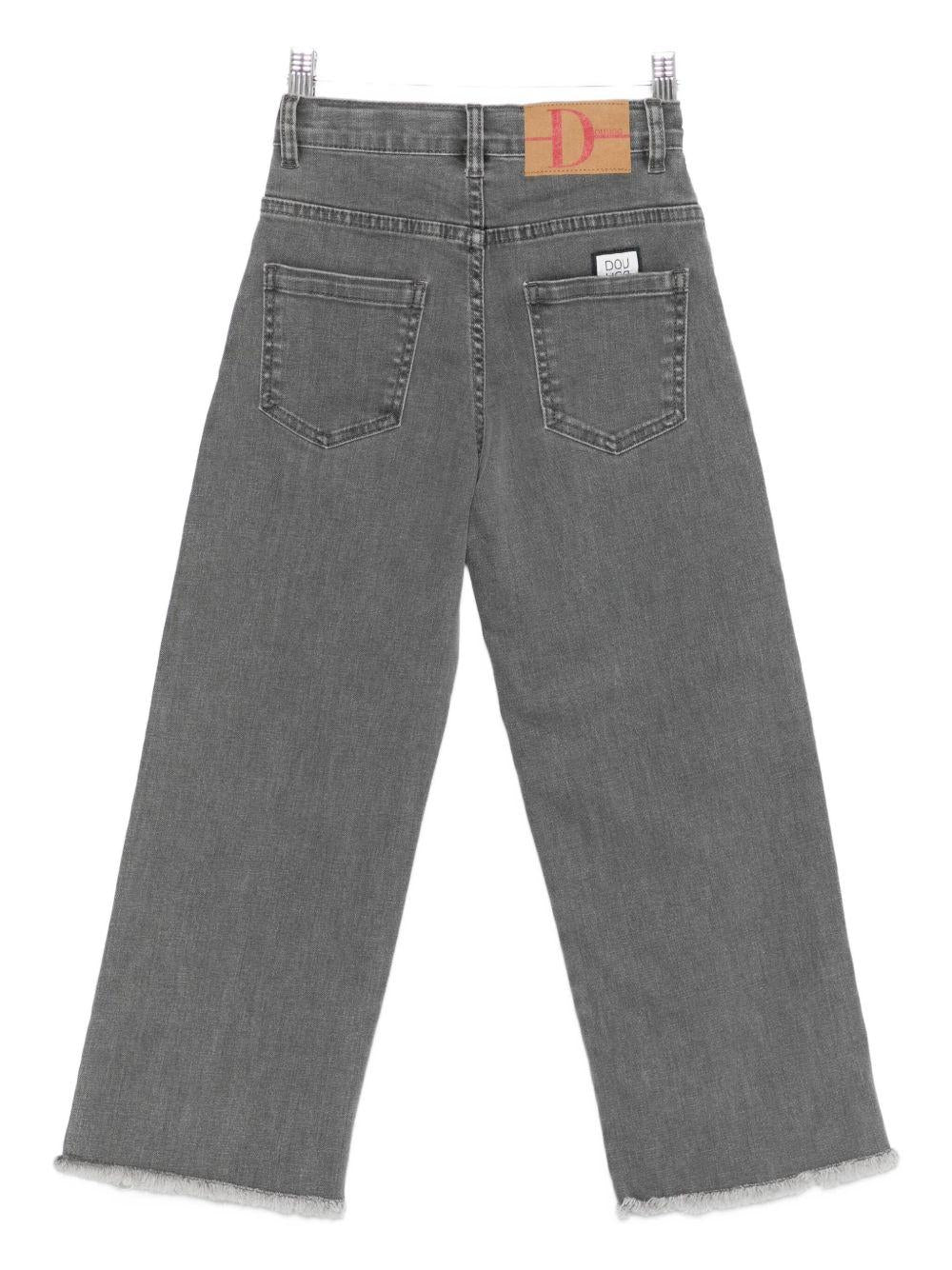 Jeans per bambina Douuod Kids grigi con orlo sfrangiato DX6P50 Z2869 916 DOUUOD KIDS