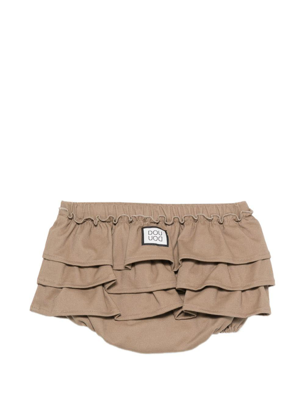 Shorts per neonata Douuod Kids beige con ruches DZ7021 G0073 343 DOUUOD KIDS
