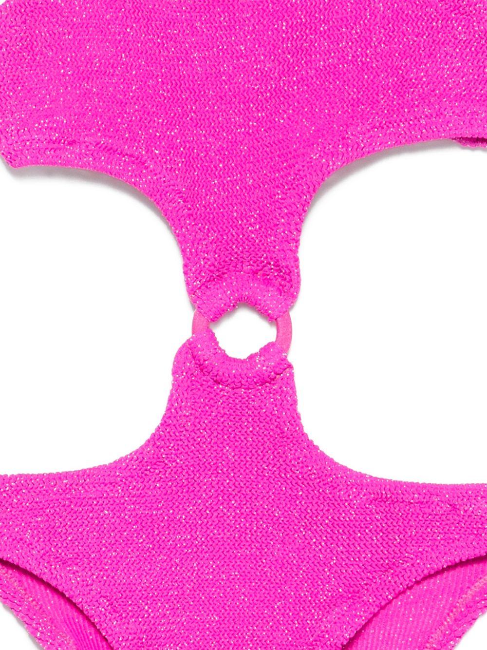 Costume per bambina MC2 Saint Barth Kids fucsia con dettaglio ad anello LAU0001 02942L MC2 ST. BARTH KIDS