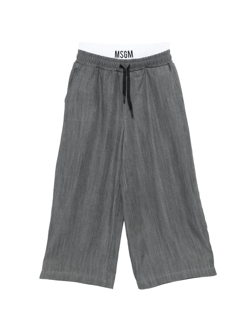Pantaloni per bambino MSGM Kids grigi con elastico in vita S6MSJUPA038 102 MSGM KIDS