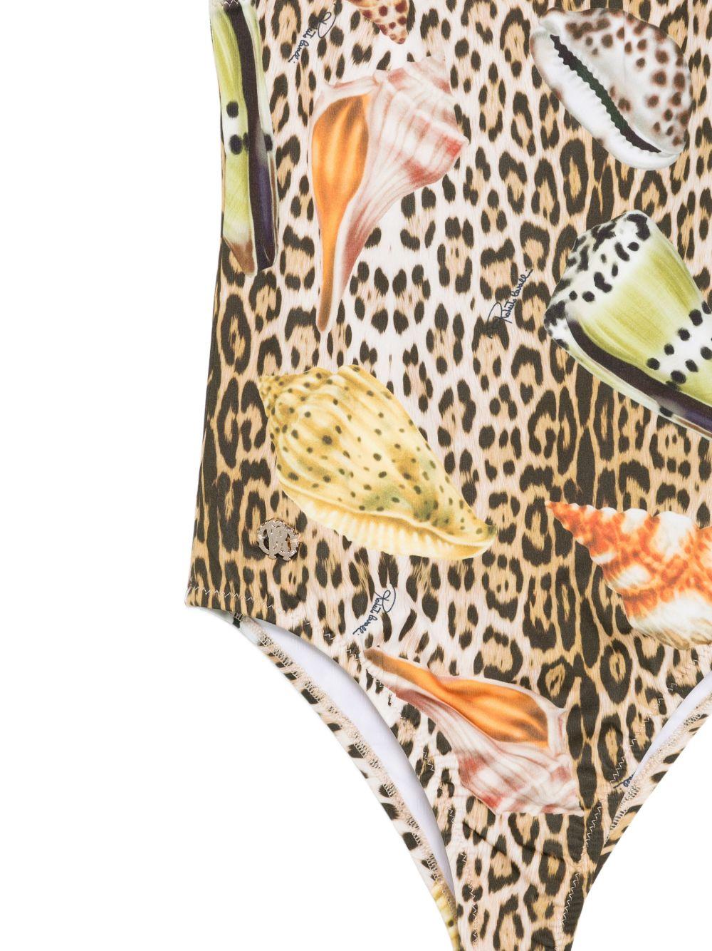 Costume da bagno per bambina Roberto Cavalli Kids marrone con stampa leopardata CGP26055CO MACULA N.H. ROBERTO CAVALLI KIDS
