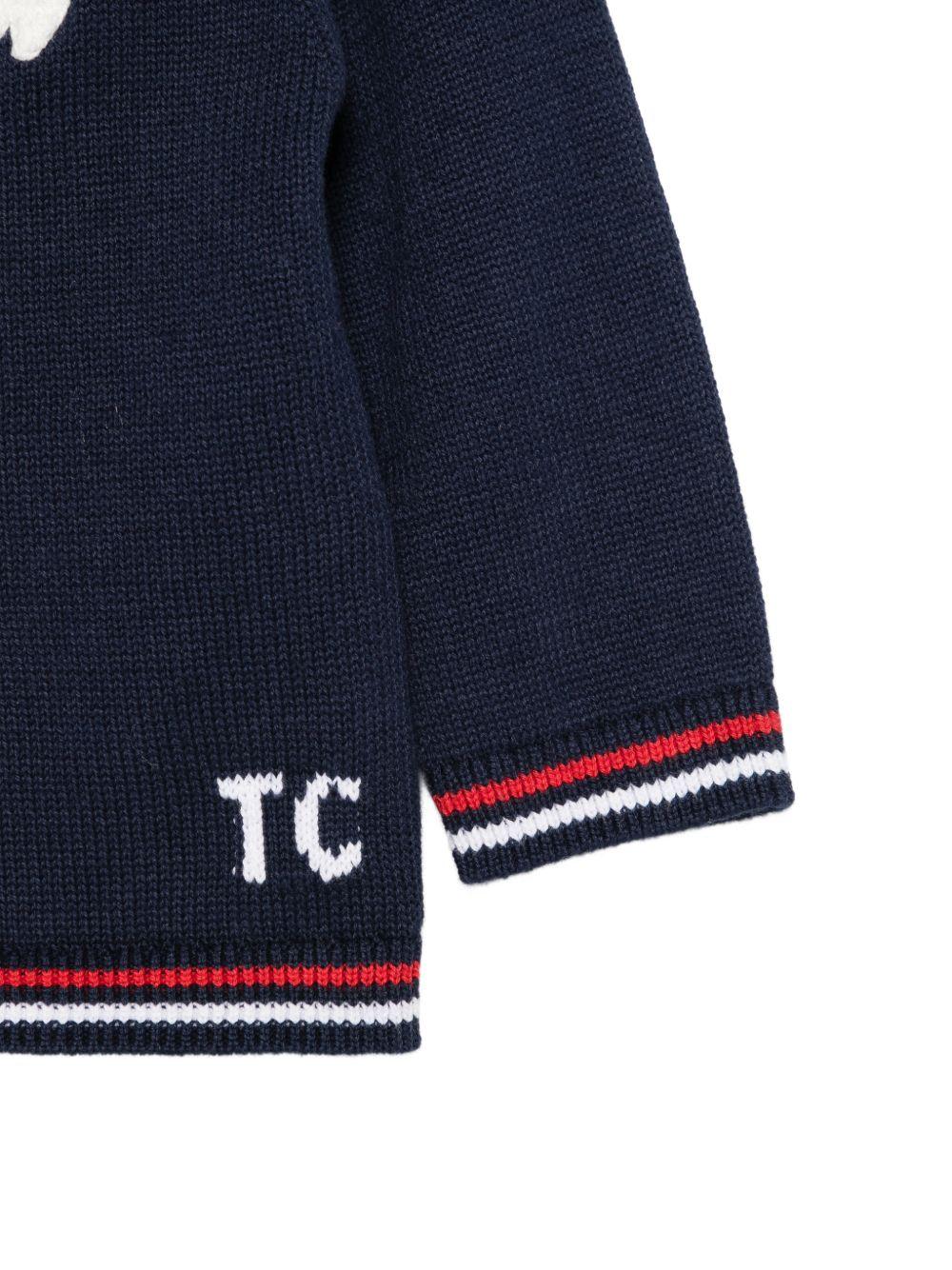 Maglione per neonato Tartine Et Chocolat blu con ricamo badminton CC18111 04 TArtine & Chocolat KIDS