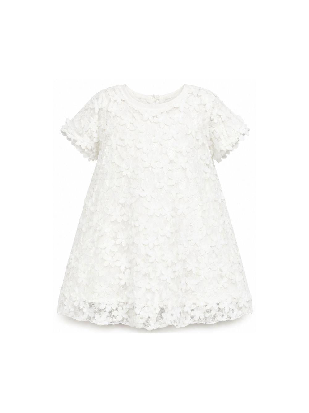 Abito in pizzo per bambina Balmain Kids bianco con ricamo a fiori BY1D51 U0263 100 BALMAIN KIDS