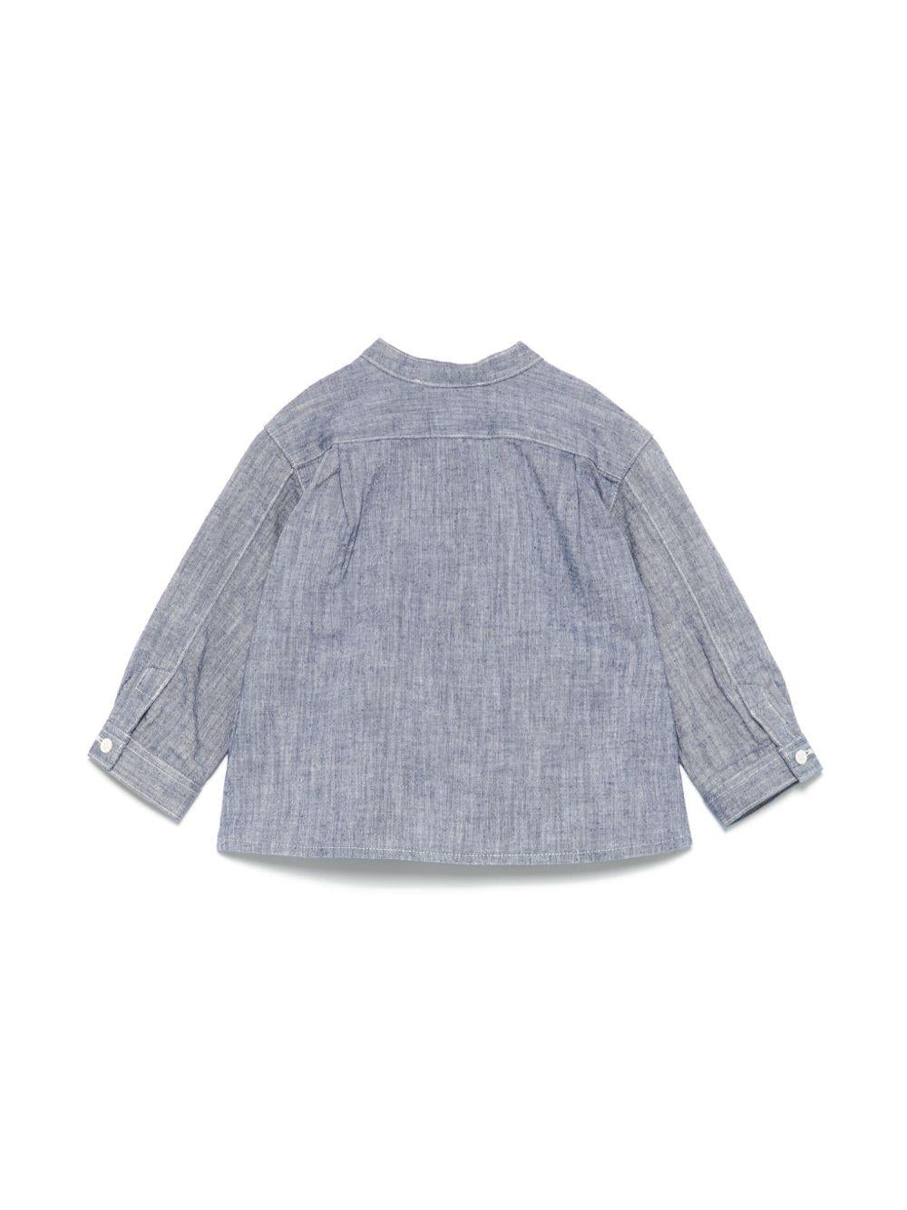 Camicia Eustace per neonata Bonpoint blu con tasca sul petto S05YSHW00004 015A BONPOINT