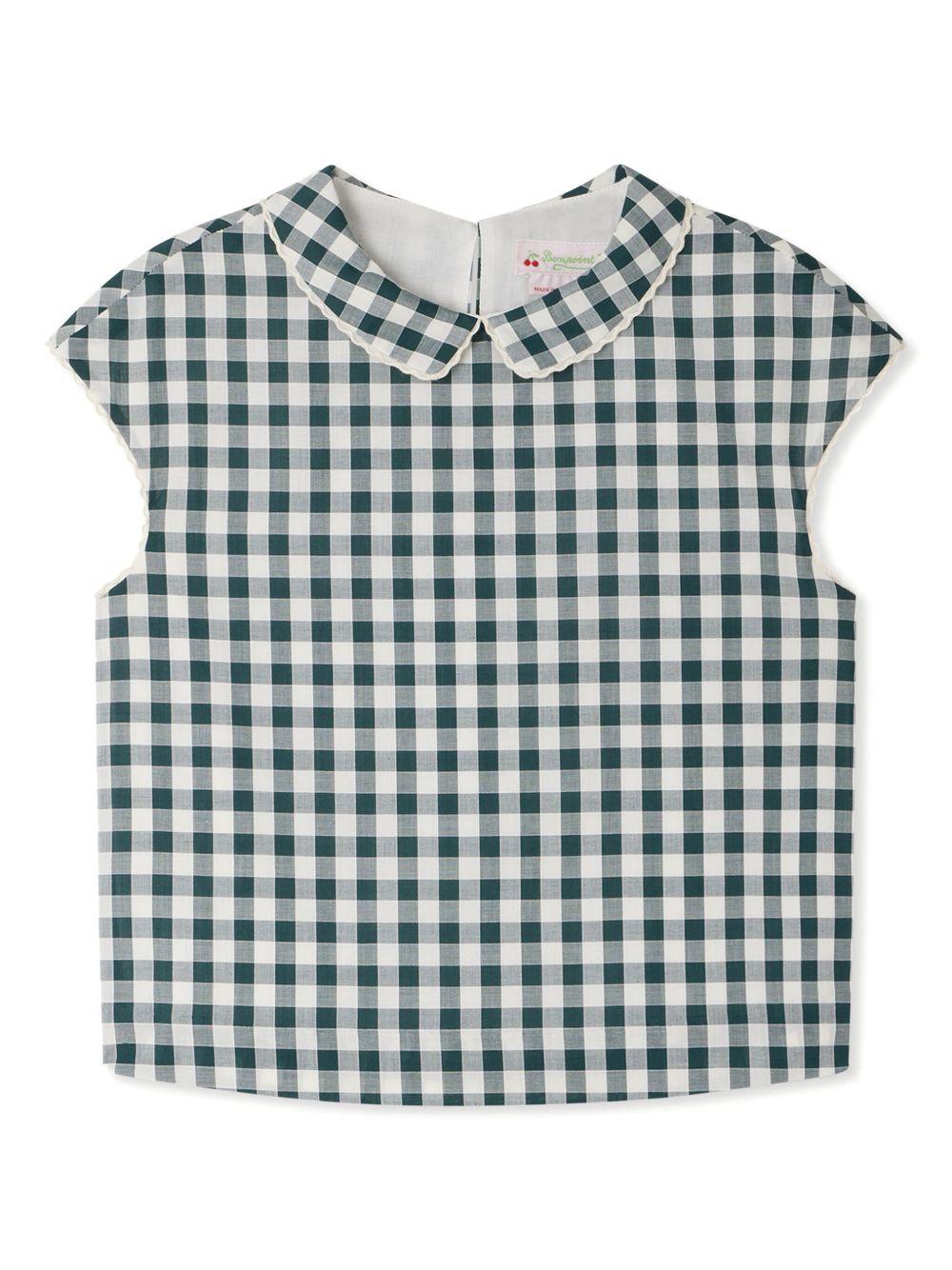 Blusa Elivia per bambina Bonpoint verde con girocollo S05GBLW00026 448A BONPOINT