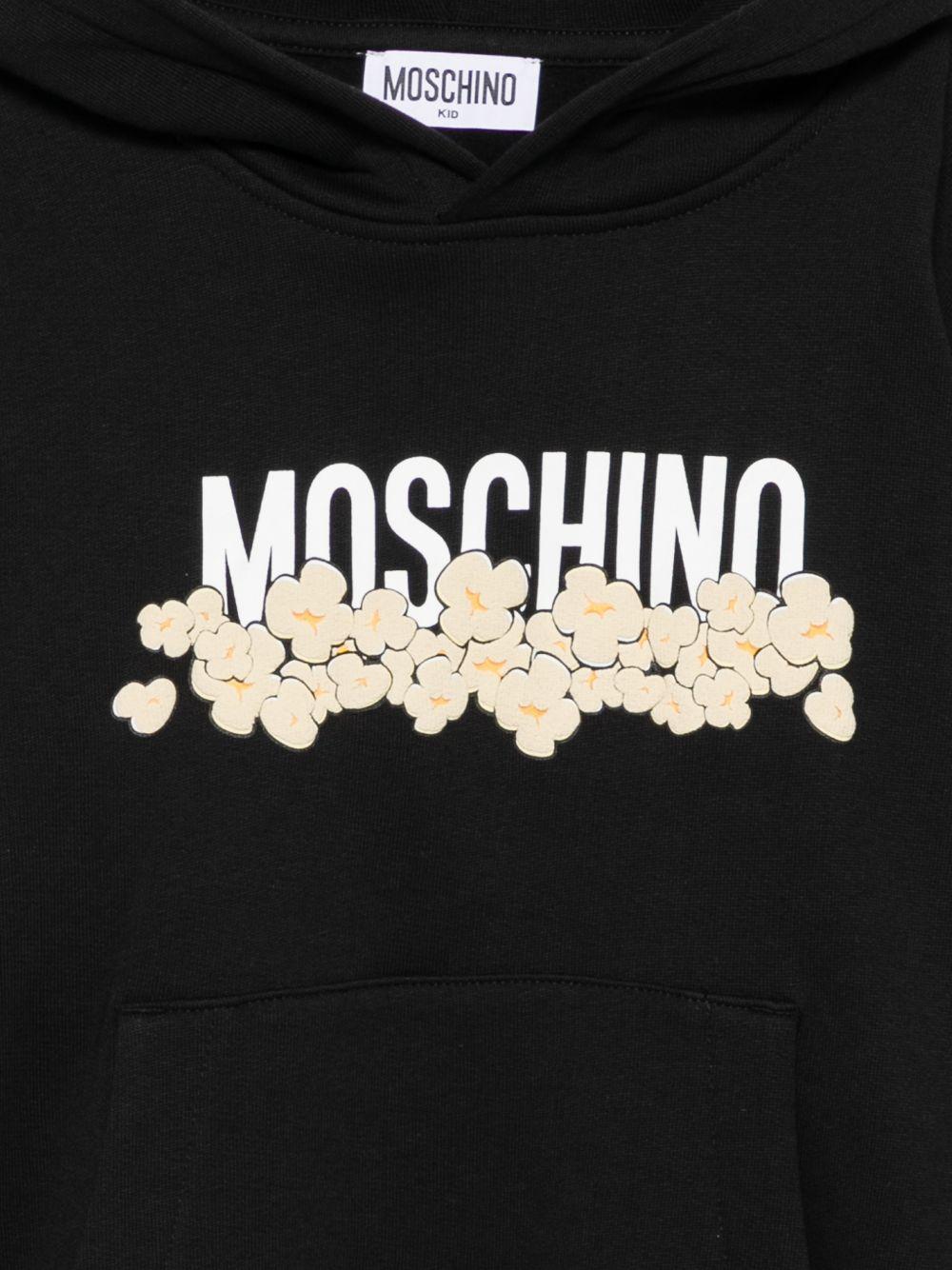 Felpa per bambini Moschino Kids nera con stampa grafica HUF09ZLCA83 60100 MOSCHINO KIDS