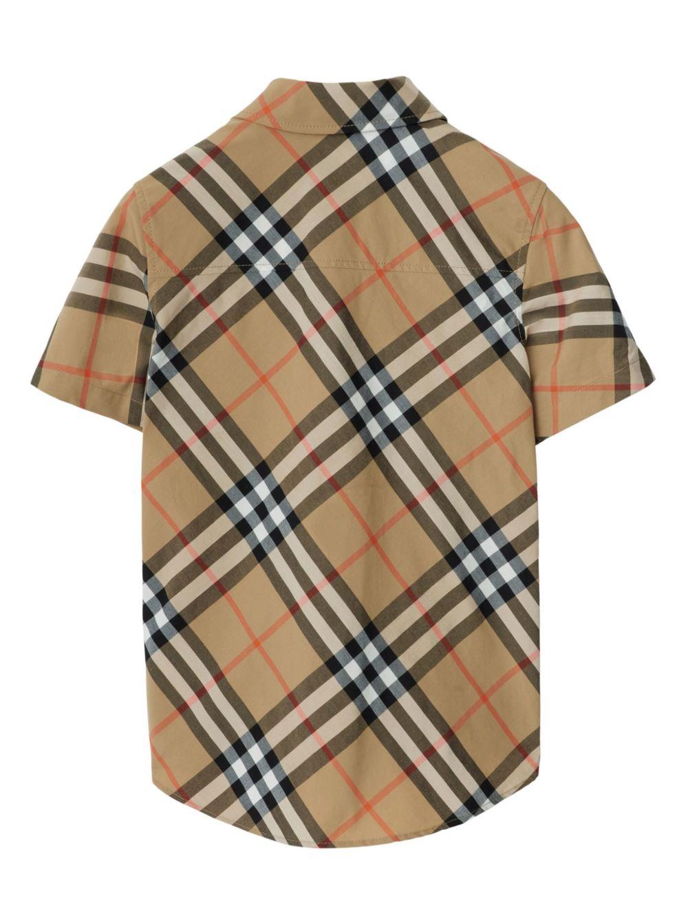 Camicia per bambino Burberry Kids beige con motivo Vintage check 8089029 B9368 BURBERRY KIDS