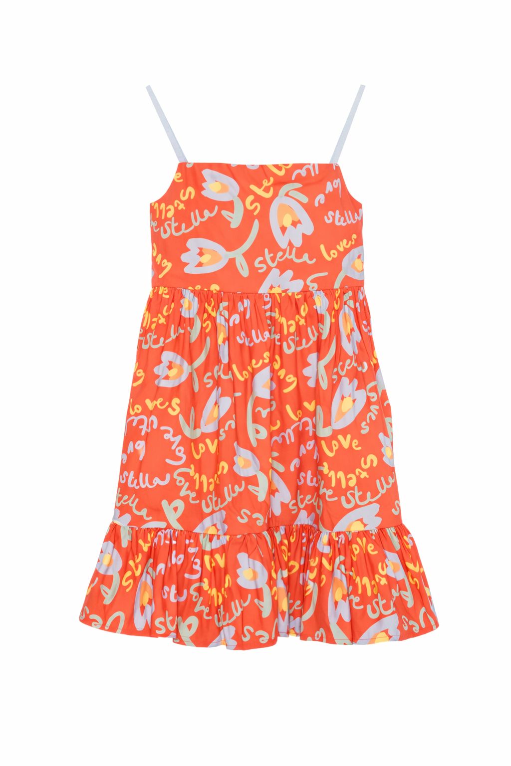 Abito per bambina Stella McCartney Kids arancione con stampa grafica all-over TY1C02 Z3438 426MC STELLA McCARTNEY KIDS