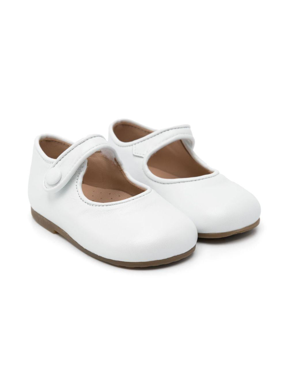 Ballerine per bambina Eli1957 bianco in pelle con cinturino con strappo 12036AL BLANCO ElI