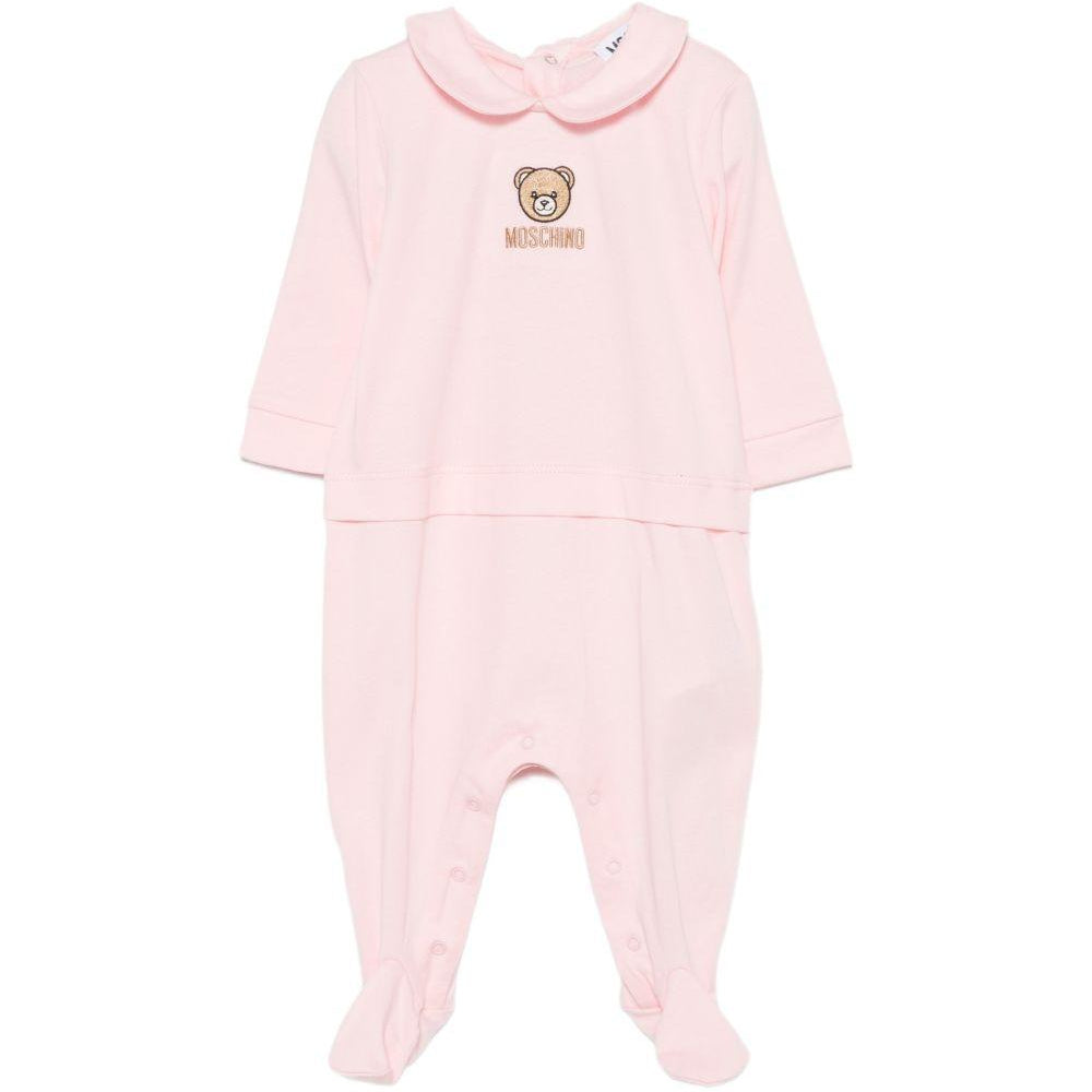 Tutina per neonata Moschino Kids rosa con colletto alla Peter Pan MOY06ZLAA23 50209 MOSCHINO KIDS