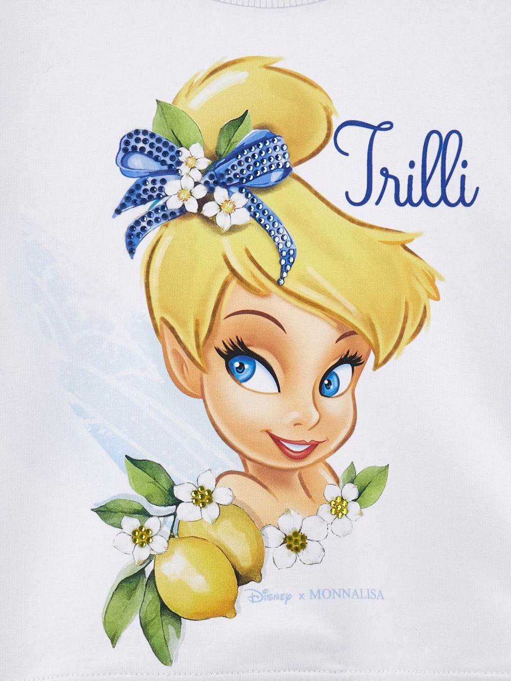 Felpa per bambina Monnalisa bianca con stampa grafica Trilli 19G619 7031 0099 MONNALISA KIDS