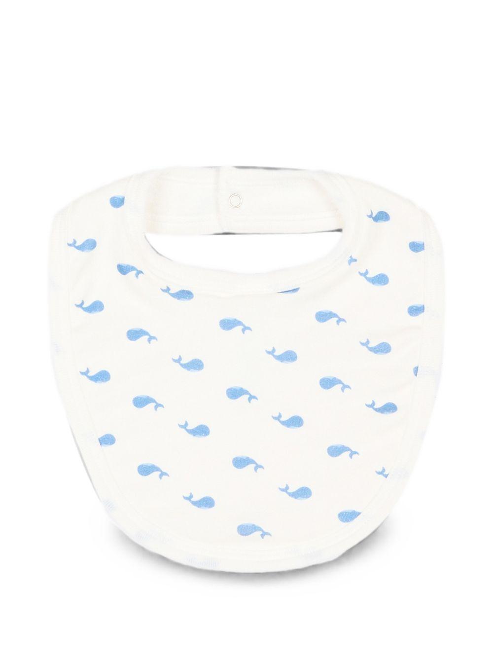 Set di due bavaglini per neonato Petit Bateau multicolore con stampa balene A0GLI 00 PETIT BATEAU KIDS