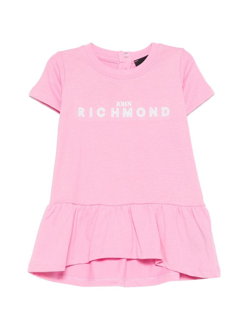 Abito per neonata John Richmond Junior rosa con ruches RIP26034VE PINK BEGONIA JOHN RICHMOND KIDS