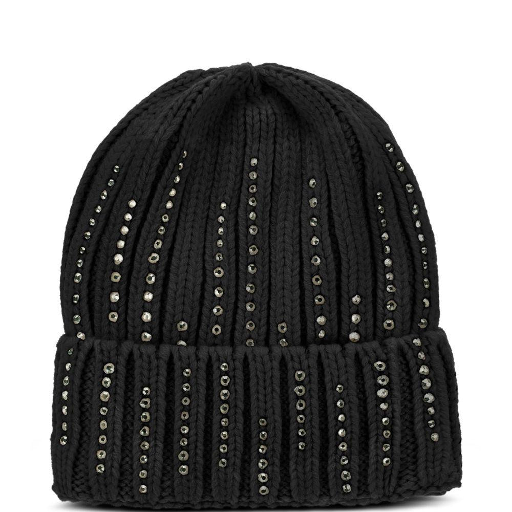 Cappello per bambina Monnalisa Kids nero con decorazioni con strass 17H004 8064 0050 MONNALISA KIDS