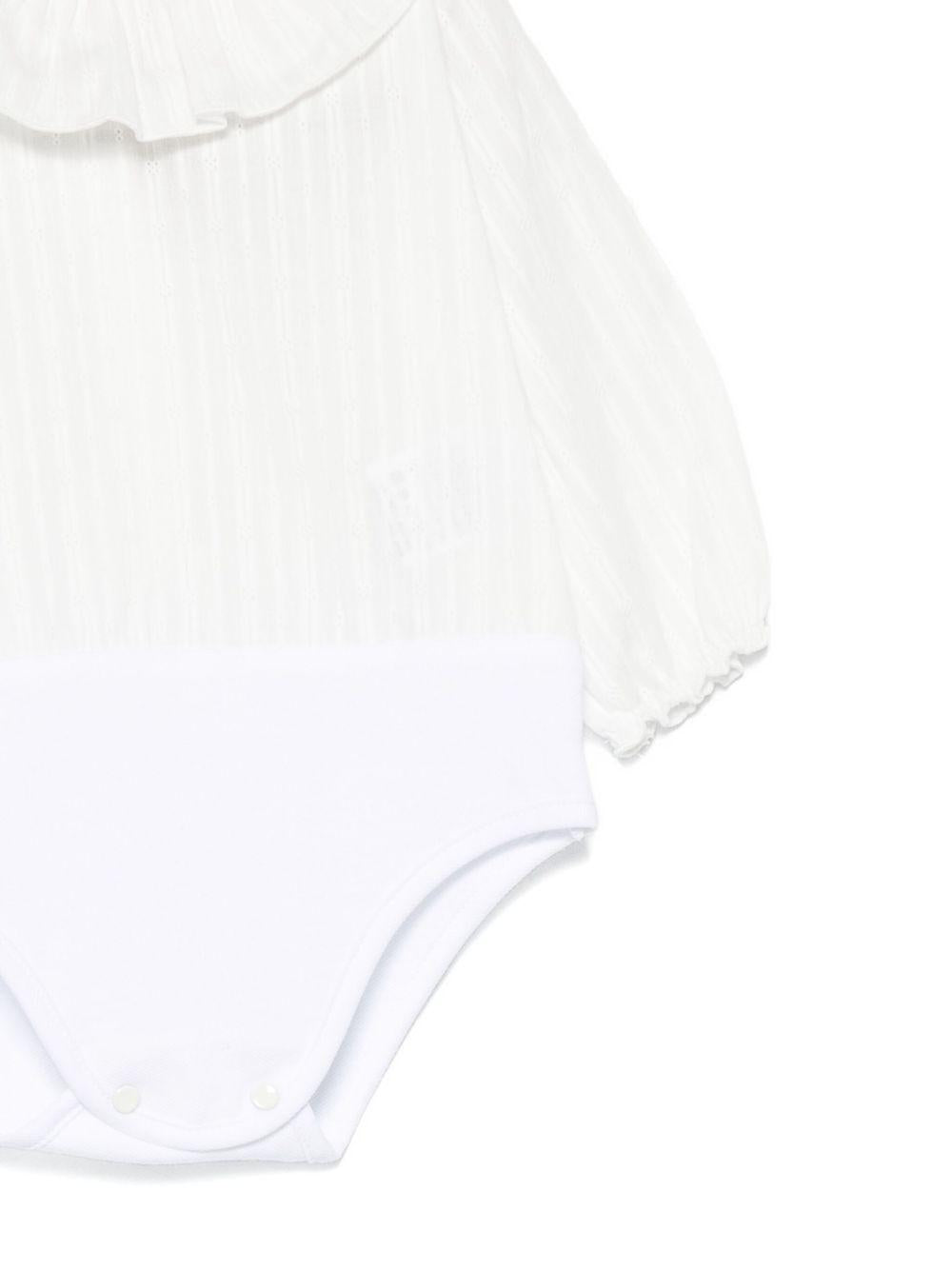 Tutina per neonata La Stupenderia bianca con decorazione a petali 1CBCT04 X30C42 LA STUPENDERIA