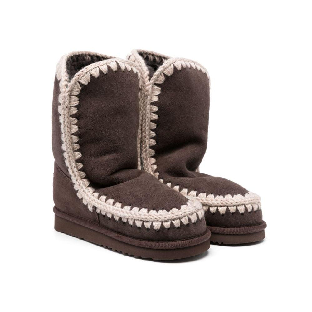 Stivali con cuciture a contrasto per bambina Mou Kids marrone con punta tonda FW101000A MOCHA MOU KIDS