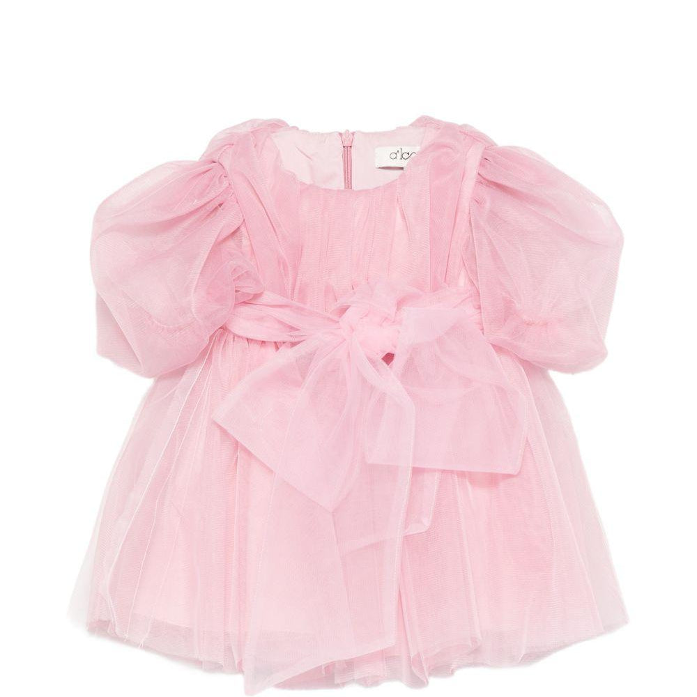 Abito per neonata Alapage rosa con maniche a sbuffo AL54 ROSA A'LAPAGE KIDS