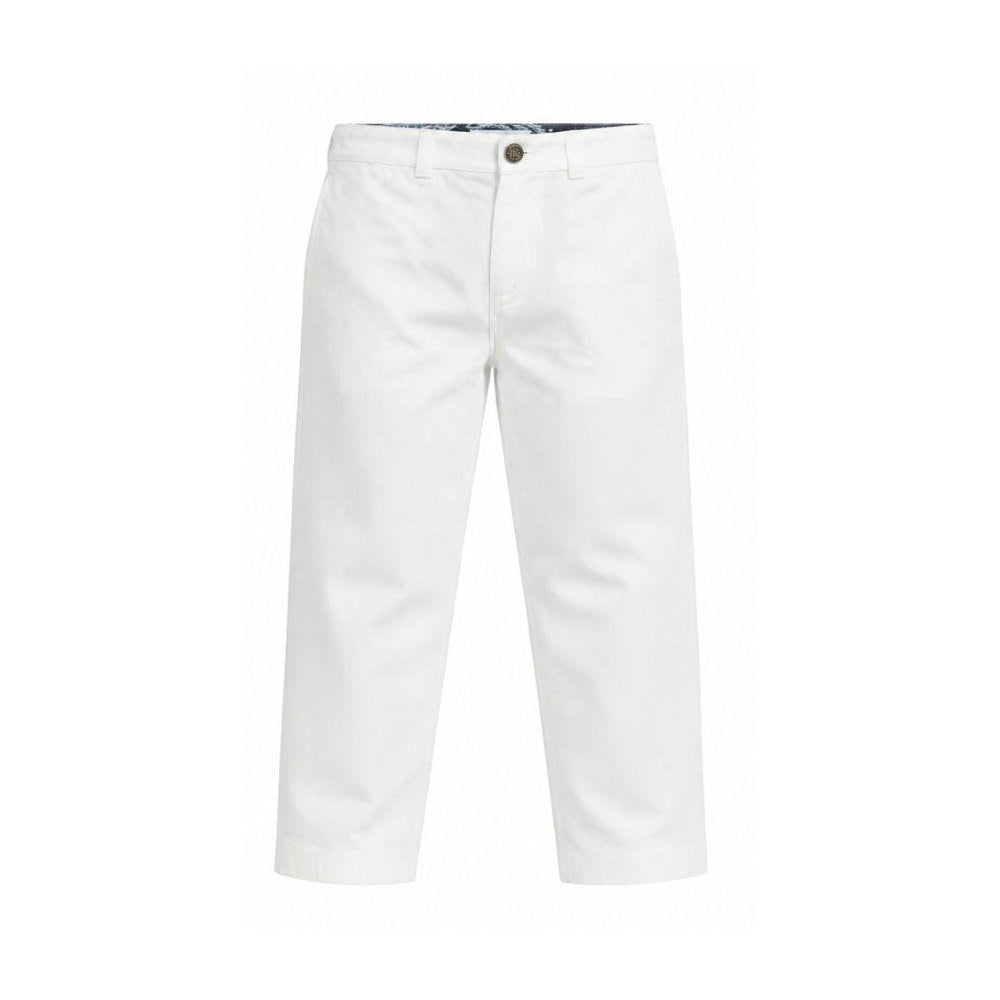 Pantaloni per bambino Roberto Cavalli Kids bianco con placca con logo CBP26002PA WHITE ROBERTO CAVALLI KIDS