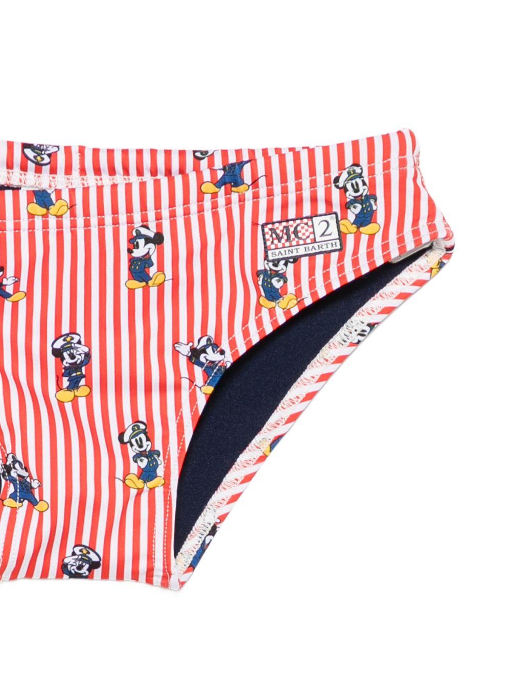 Slip da bagno per bambino MC2 Saint Barth Kids rosso con motivo a righe BIL0001 02834L MC2 ST. BARTH KIDS