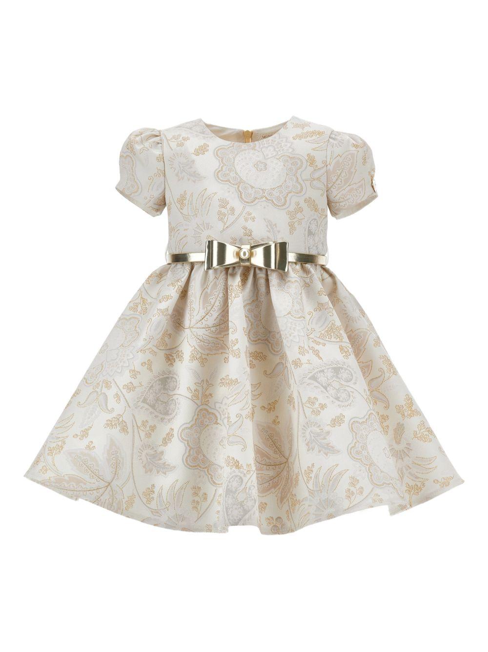 Abito per neonata Monnalisa bianco con stampa Paisley 73G906RM 7676 0170 MONNALISA KIDS