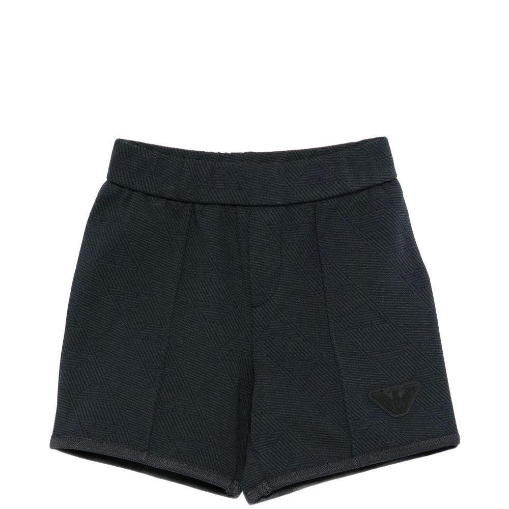 Shorts per neonato Emporio Armani Kids blu con logo aquila sul davanti EB001121 AF20698 UB118 EMPORIO ARMANI KIDS