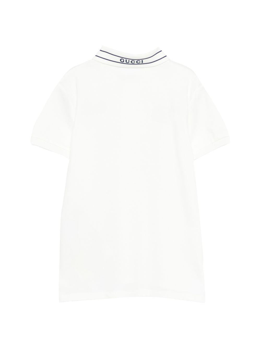 T-shirt per bambino Gucci Kids bianca con logo sul colletto 805405XJHNL 9024 GUCCI KIDS