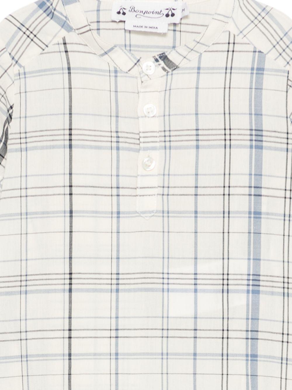 Camicia Cesari per neonato Bonpoint bianco con motivo a quadri S06YSHW00006 315 BONPOINT KIDS