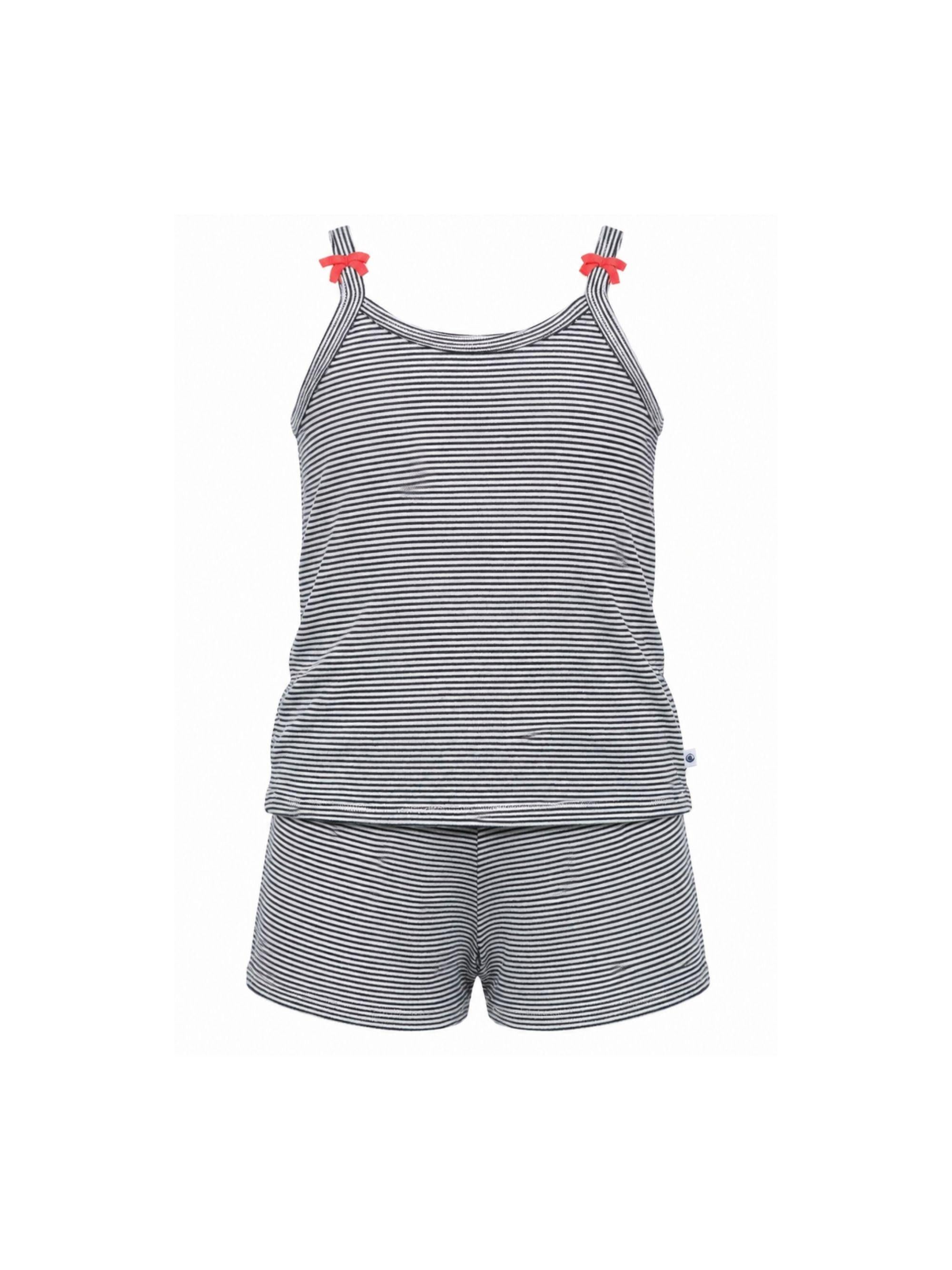 Pigiama per bambina Petit Bateau a righe blu e bianche A0CJX 01 PETIT BATEAU KIDS